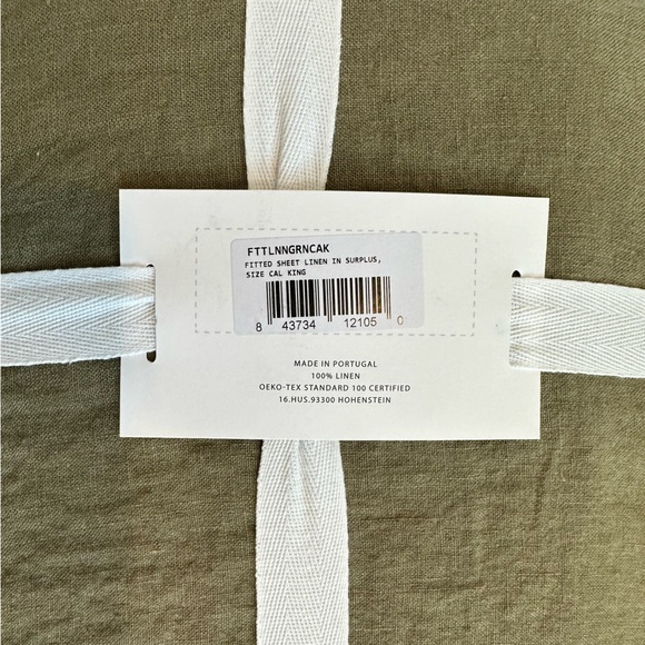 NWT Parachute Home - Linen Fitted Sheet - Size Cal King - Surplus Green Color - Picture 7 of 7
